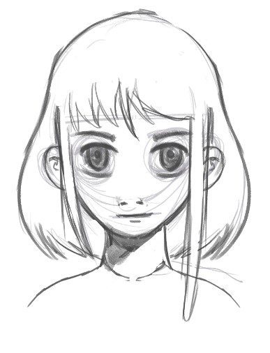 Dessiner visages mangas facilement avec une autre méthode. croquis