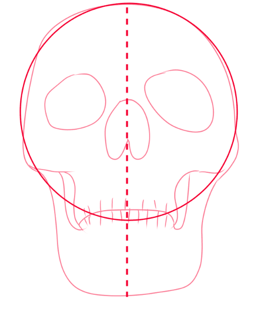 centre visage crâne simplifié
