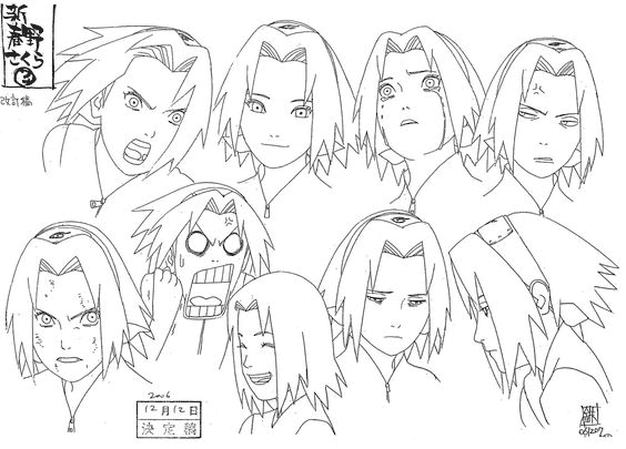 sakura face reference 3
 Comment Dessiner les Expressions 
Goku expression